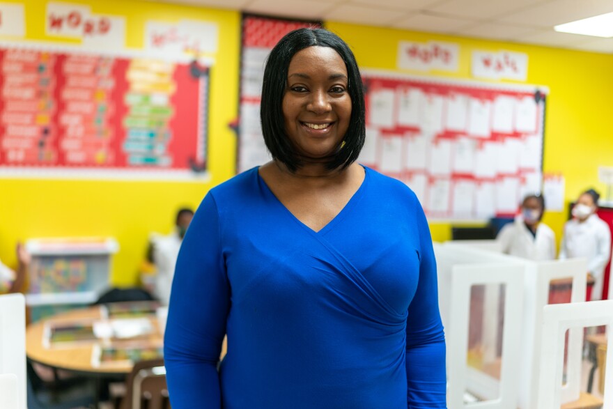 Dr. Melissa Collins in her second grade classroom at John P. Freeman Optional