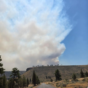 The Akawa Butte Fire, pictured on July 17, 2026.