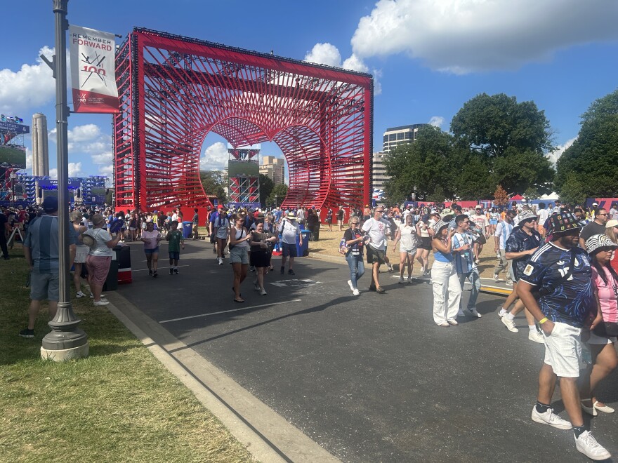 Soccer fans stream into Kansas City's FIFA Fan Festival on Saturday, its final day.