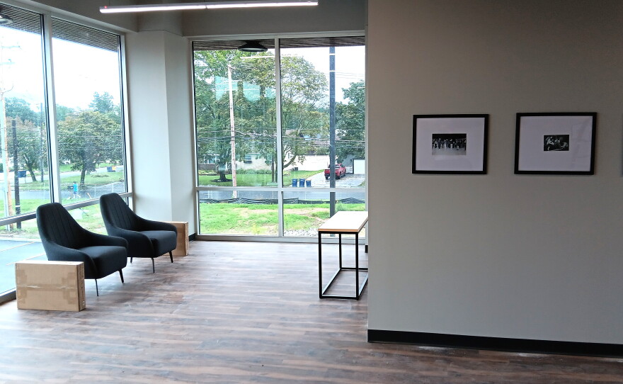 A view of a second-floor community meeting space within the new Kenan Civic Center.