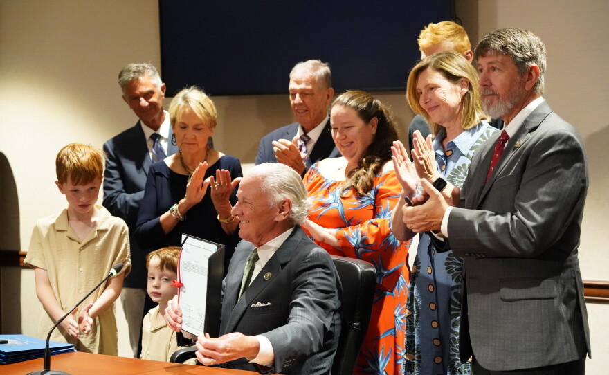 Former Spartanburg Republican Sen. Roger Nutt received the Order of the Palmetto from Gov. Henry McMaster on Tuesday, Sept. 8, 2026, at the Spartanburg County Courthouse.