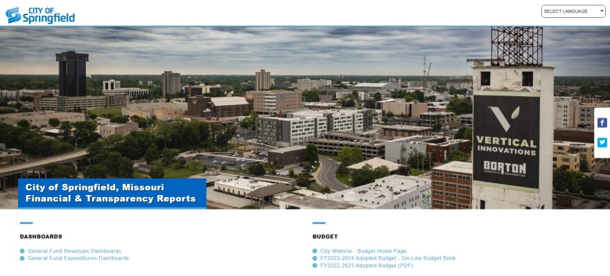 A screenshot of Springfield's new Open Data section on the city website, springfieldmo.gov. The real-time financial transparency portal launched Feb. 7, 2024.