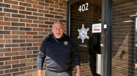 Hamilton County coroner Jeff Jellison outside his office in Noblesville.
