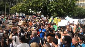 Students Protest for Action Against Climate Change Outside Miami Beach City Hall 