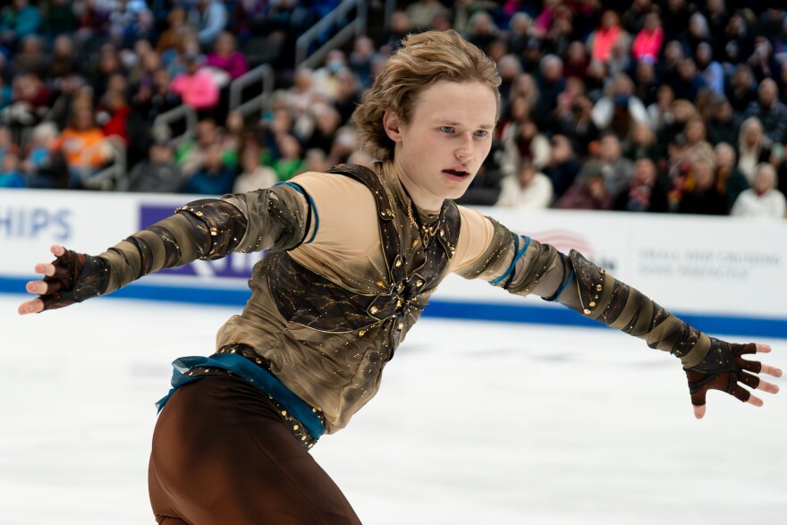 Ilia Malinin competes in the men’s short program competition during the 2026 U.S. Figure Skating Championships at the Enterprise Center on Thursday, Jan. 8, 2026, in St. Louis’ Downtown West neighborhood.
