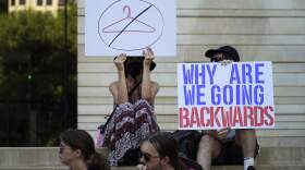 Demonstrators gather at the federal courthouse in Austin, Texas, following the U.S. Supreme Court's decision to overturn Roe v. Wade. (Eric Gay/AP)