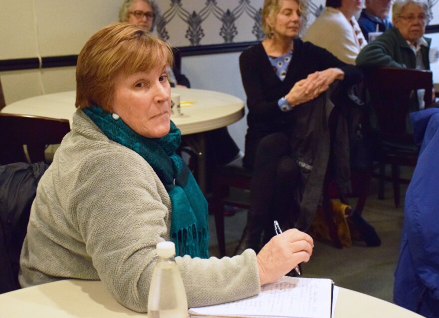 Johna Thomson attends a meeting hosted by KUOW to talk about the development that is coming to Black Diamond, Washington.