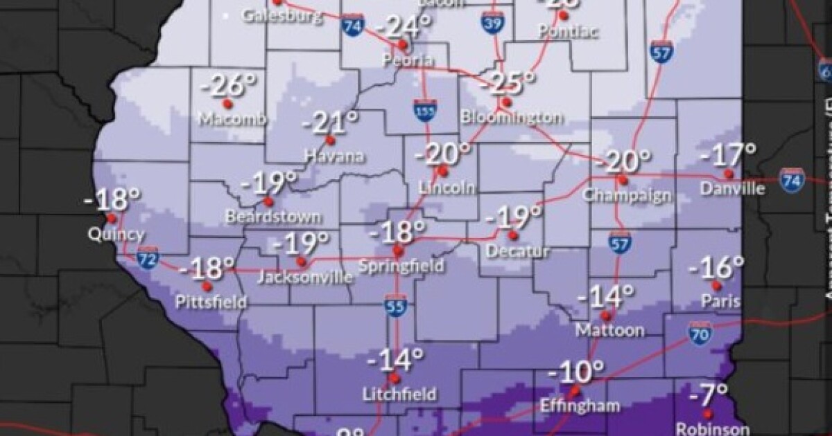 Extreme Cold Warning issued for Central Illinois with 'dangerously cold wind chills'