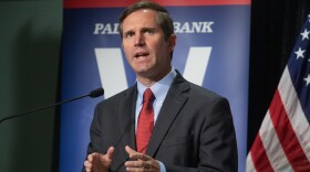 Gov. Andy Beshear speaks at the Paducah Chamber of Commerce's gubernatorial forum on Oct. 12. Beshear outlined some of his goals for his next term in office on Wednesday.