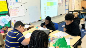 Students in Chapman's fourth grade math class work on indepenent assignments.