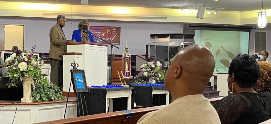 Whitfield family at the celebration of life at Friendship Missionary Baptist Church. (Jill Sheridan WFYI)