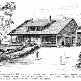 A bungalow designed by Gustav Stickley for a Fresno family in 1909 was one of his most popular home plans.