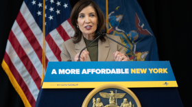 Gov. Kathy Hochul speaks during a December 2025 news conference in this file photo.