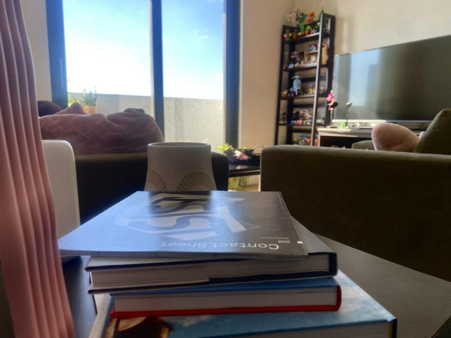 The living room of Ruiz’s off-campus apartment. (Photo by Johane Saintil)