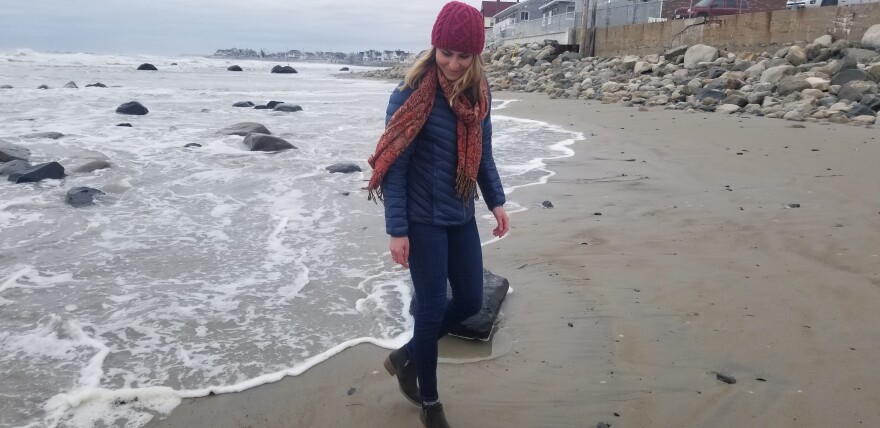 Abbie Sherwin, senior planner and coastal resilience coordinator for the Southern Maine Planning and Development Commission on Wells Beach.