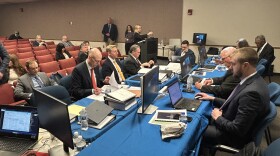 Starwood Digital Ventures legal representation, legal representation for the DNREC Secretary Max Walton, and the DNREC Coastal Zone Industrial Control Board gather in Dover for the first day of hearings. 