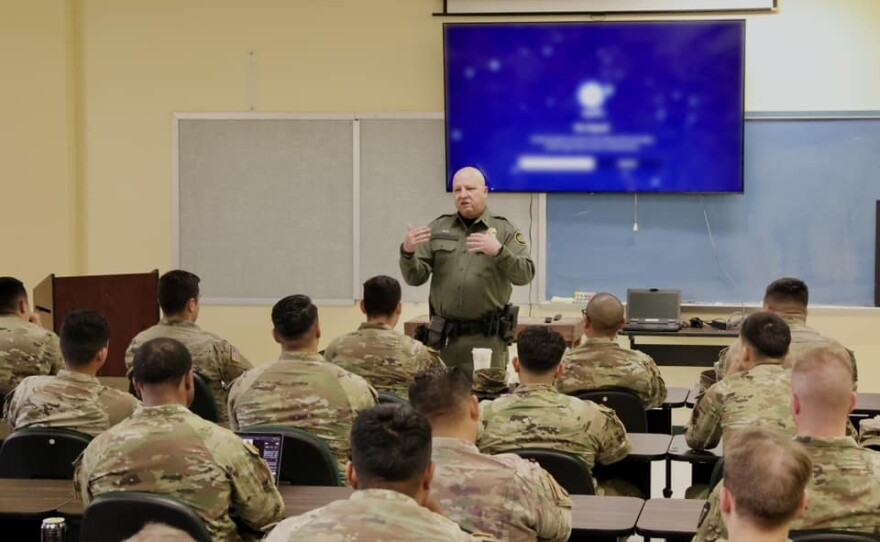 Laredo's Border Patrol Sector gives a training to Texas National Guard members.