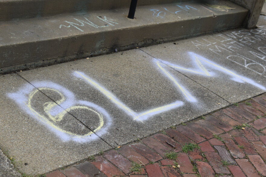 Chalk art was drawn around Elmwood's Central Park on Saturday, July 18, 2020. 