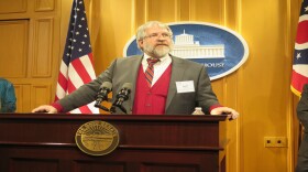 State schools superintendent Paolo DeMaria speaks at a press conference in 2018.