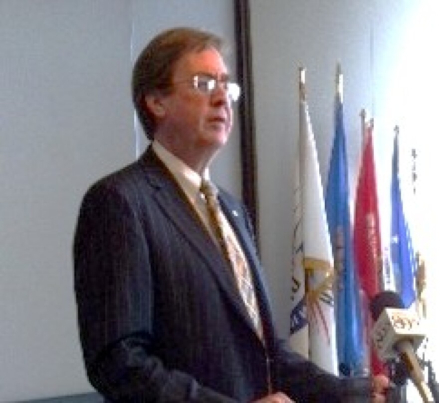 Mayor Bartlett talks to reporters at City Hall