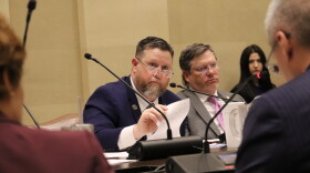 Sen. David Bullard, R-Durant, listens to Sen. Michael Brooks, D-Oklahoma City, ask a question about how HB3071, April 2 during a Senate Judiciary Committee Meeting at the Oklahoma State Capitol. The measure threatens to cut state money to entities that use it to provide cash assistance to Oklahomans in the country without legal status.