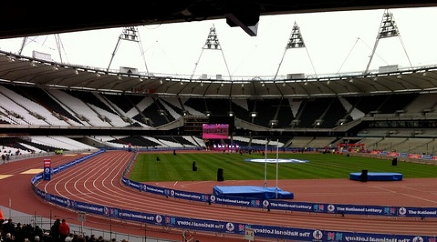 Image of running track and field