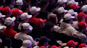 A sea of Make America Great Again and 47 hats worn by supporters of President Donald Trump.