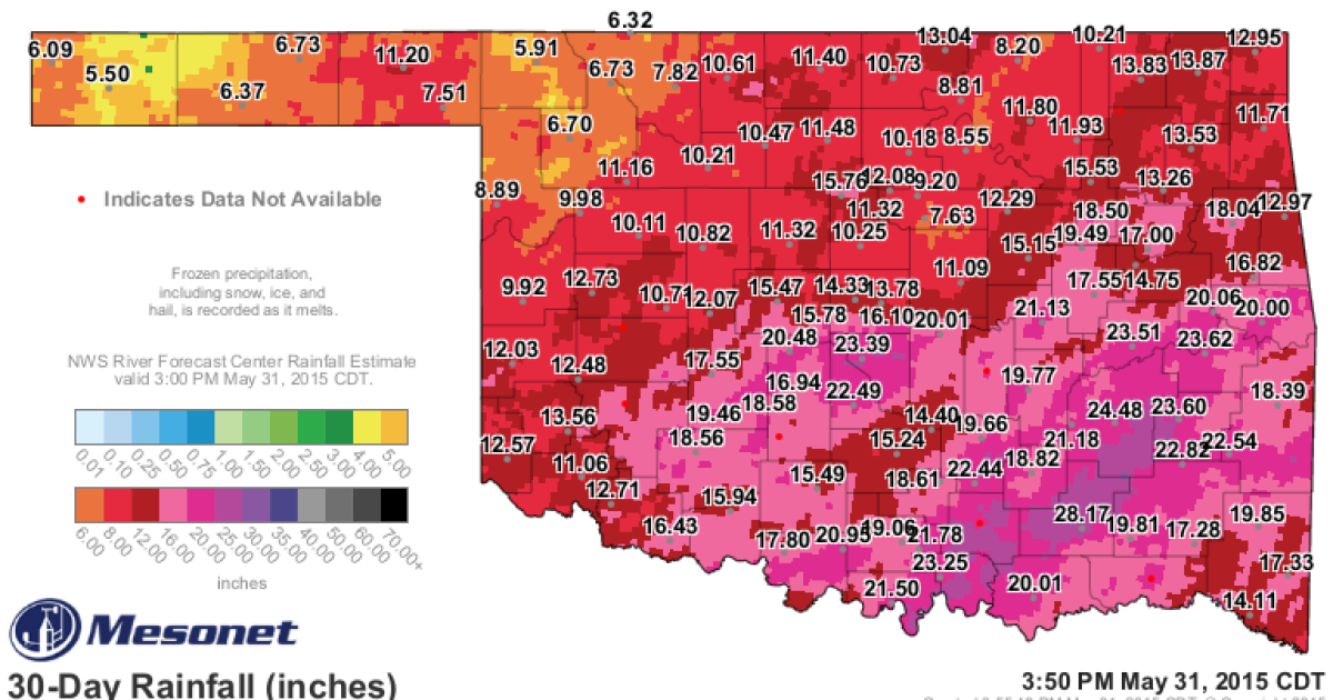 May 2015 Now Officially The Wettest Month In Oklahoma History KGOU