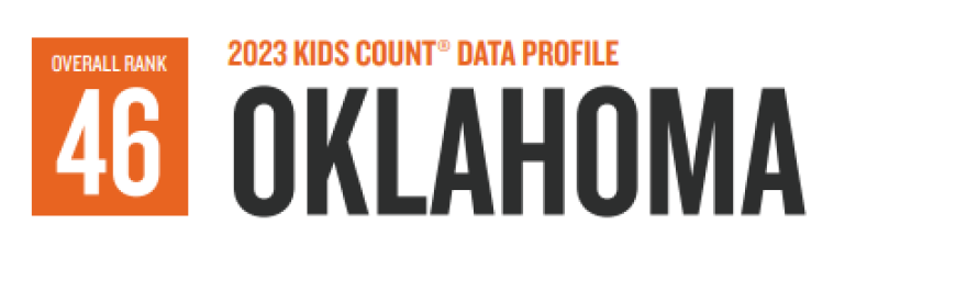 The KIDSCOUNT letterhead showing Oklahoma's 46 ranking.