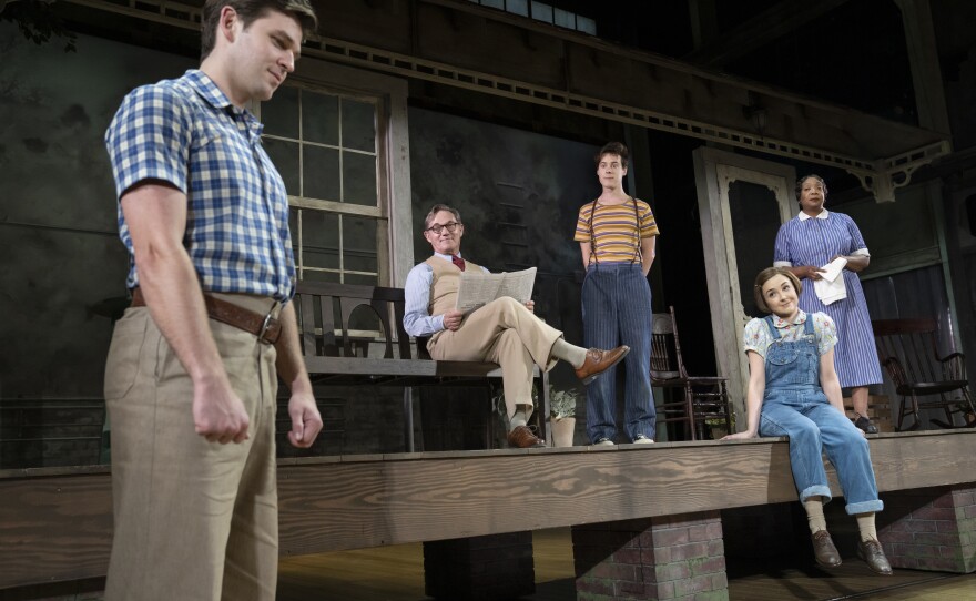 Broadway SF_To Kill A Mockingbird_Justin Mark 'Jem'; Richard Thomas 'Atticus Finch'; Steven Lee Johnson 'Dill Harris'; Maeve Moynihan 'Scout'; Jacqueline Williams 'Capurnia'