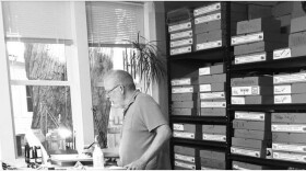 David Alan Badger in his High Street Studio in Havana, Ill.