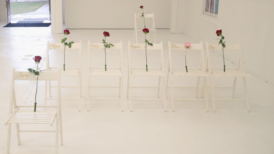 The First Baptist Church of Sutherland Springs, shown on Nov. 12, was turned into a memorial to honor those who died on Nov. 5. Devin Patrick Kelley shot and killed 26 people and wounded 20 others when he opened fire during Sunday service at the church in Sutherland Springs, Texas.