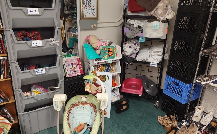 Items available inside Swoop's Food Pantry.