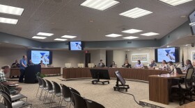Traverse City's Director of Municipal Utilities, Art Krueger, presenting to the Traverse City Commissioners about the city's infrastructure.
