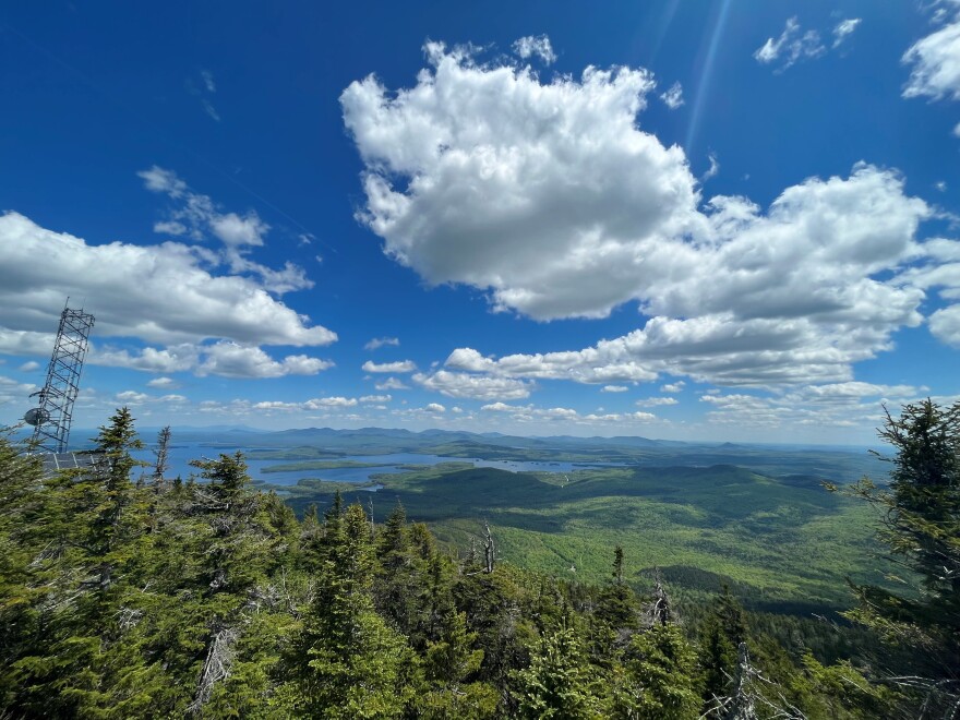 Summit of Big Moose Mountain overlooking Moosehead Lake.