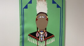 A piece by artist Harmony Hill is one of a series of portraits of faceless indigenous women intended to represent the grace, beauty and strength of native women beyond individual identities and tribal regions.