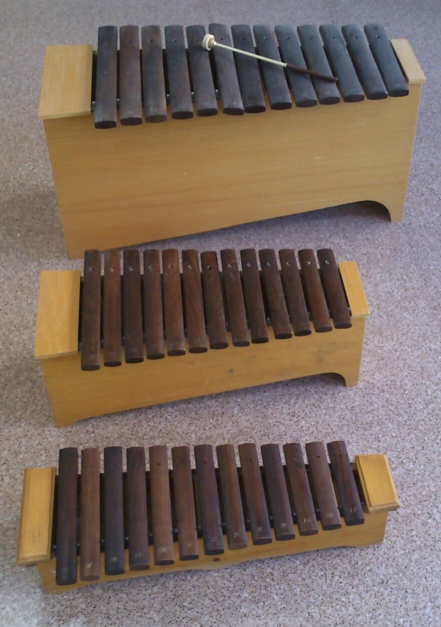 KC 261: Xylophones and marimbas are commonly used while learning Orff "Schulwerk" music.