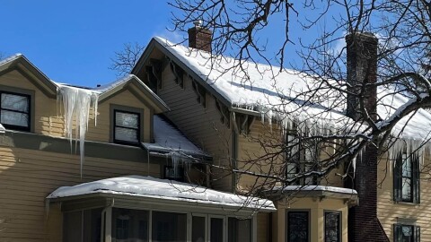Icicles hang from a home in Hudson, Ohio on Jan 15, 2025. Photo taken by Andrew Meyer