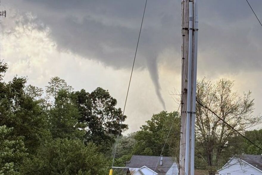 Funnel cloud moving through southern Monroe County Friday night.