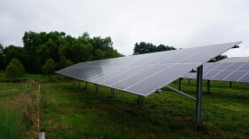 Solar panels on Chris Bohr’s farm in Martinsburg, Missouri. He received a USDA grant to help pay for the project. 