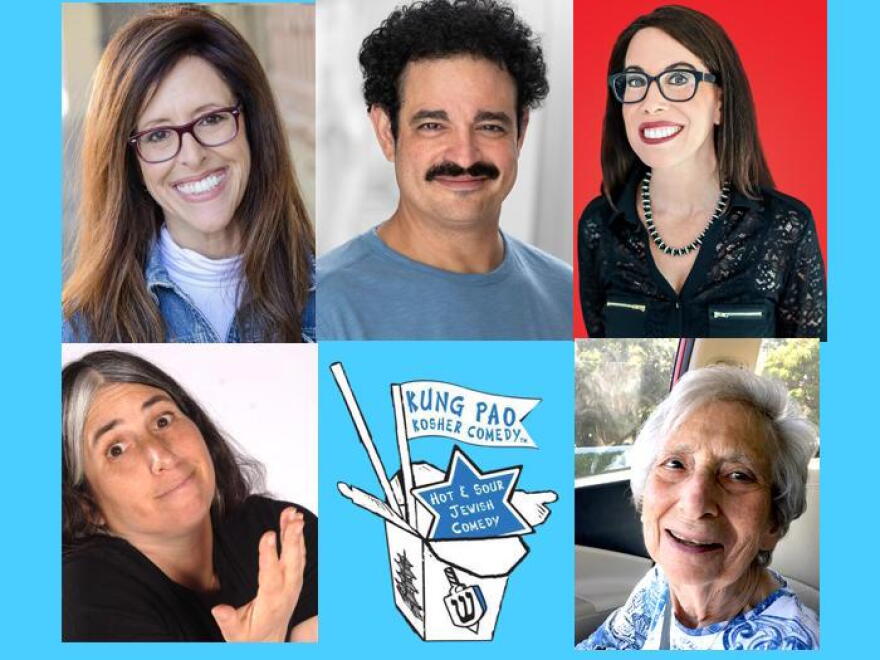 Kung Pao Kosher Comedy_clockwise from upper left: Wendy Liebman; Rich Aronovitch; Talia Reese; Arlene Geduldig; Lisa Geduldig