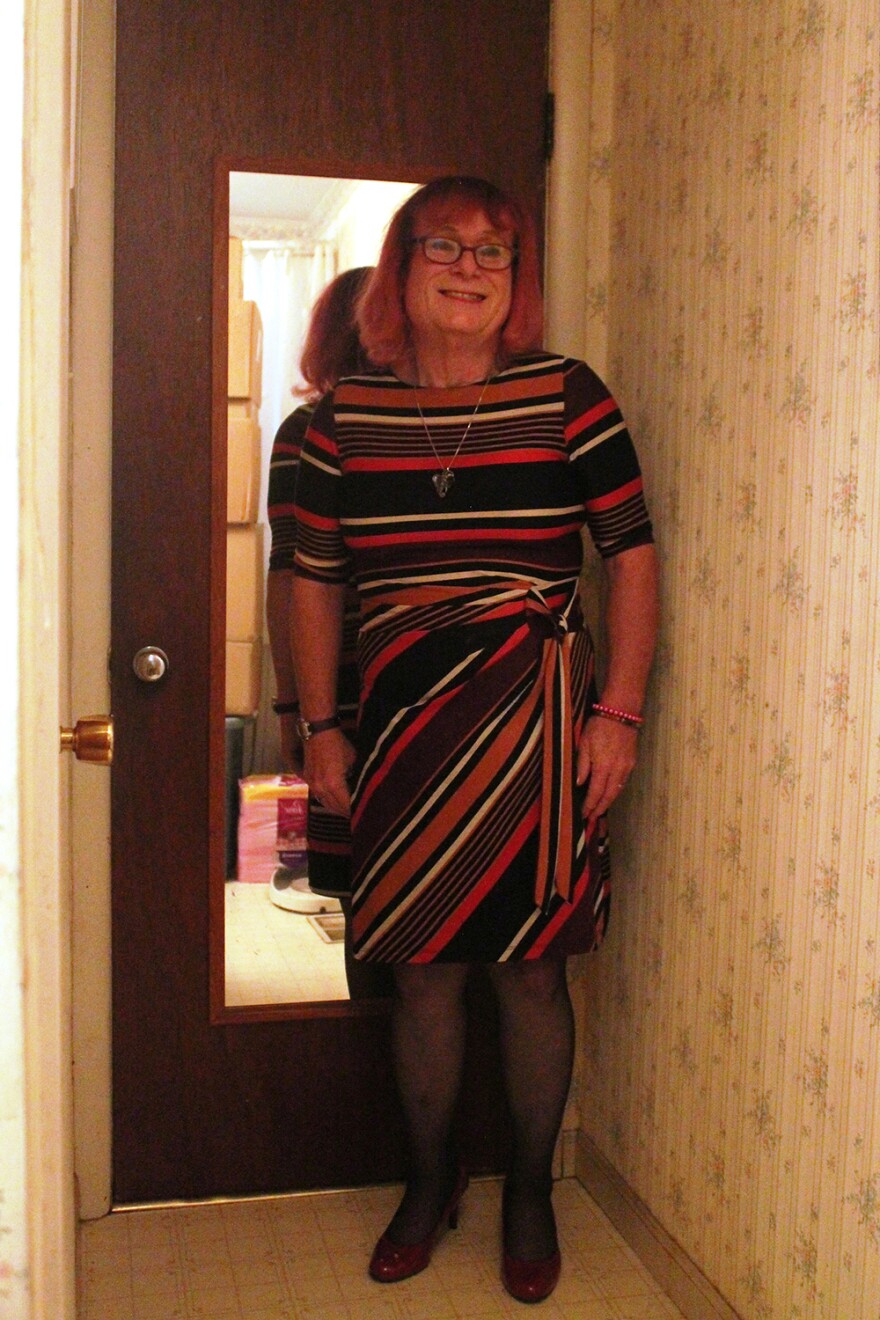 Shelley Richmond stands in front of the same bathroom mirror where she gazed at herself in her mother's girdle at the age of 4.