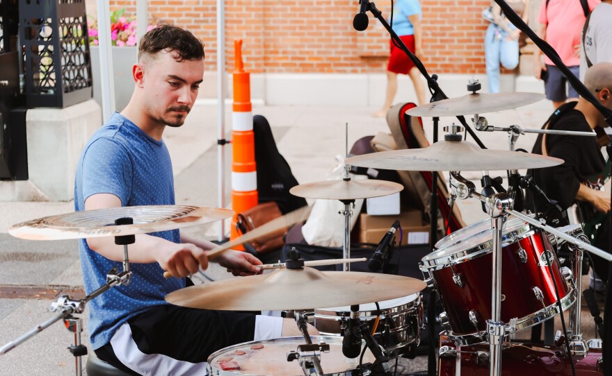 Man of the Flood's Clayton Beehler plays the drums