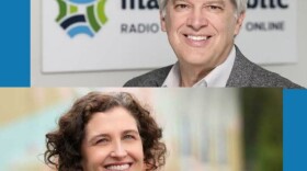 Head shots of Maine Public CEO Rick Schneider and head of programming Susan Tran