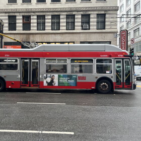 Muni bus on San Francisco street
