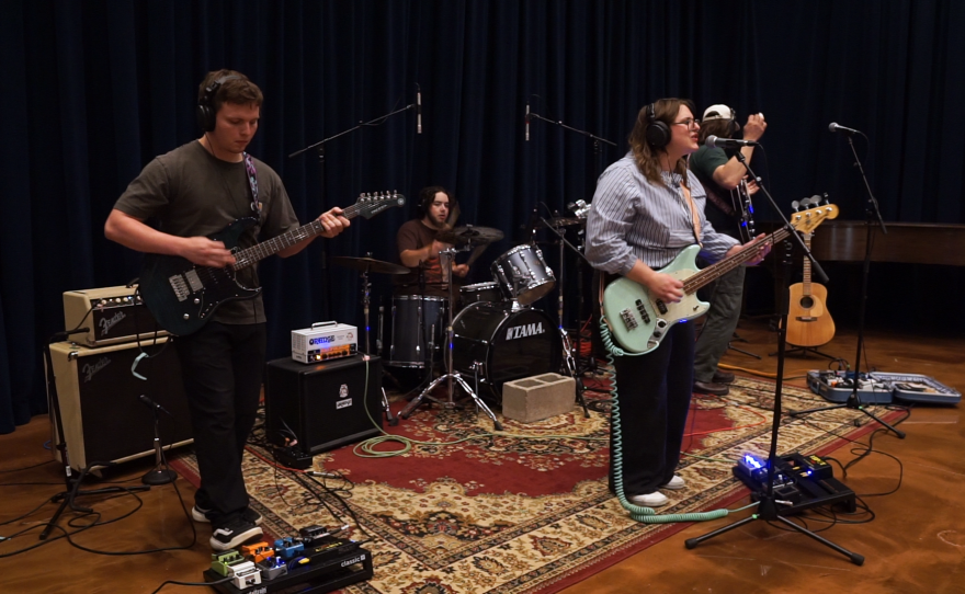 Super Brick performing live in WNIJ's Studio A