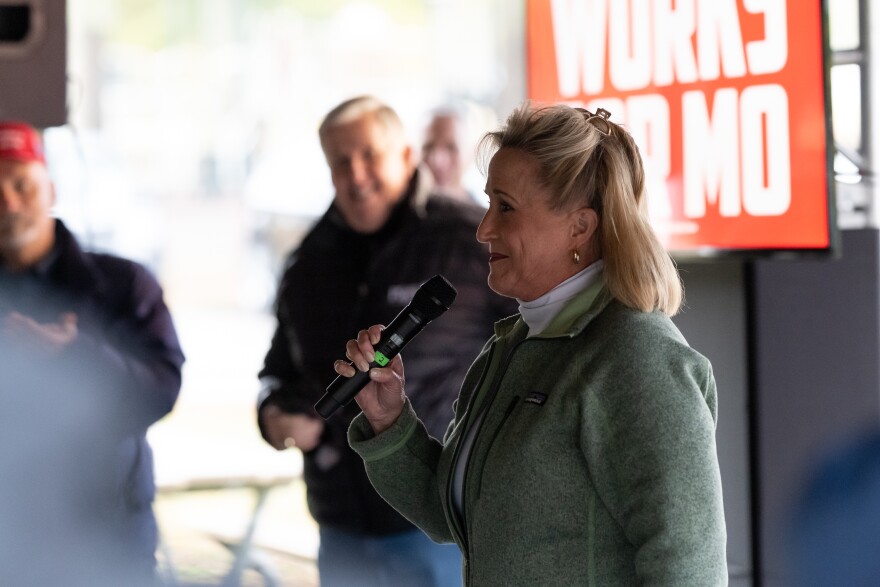 Missouri Congresswoman Ann Wagner endorses fellow Republican Mike Parson for governor on Tuesday, Oct. 27, 2020, at Arnold City Park in Arnold. Wagner faces Democrat Jill Schupp in the 2nd Congressional District race on Election Day.