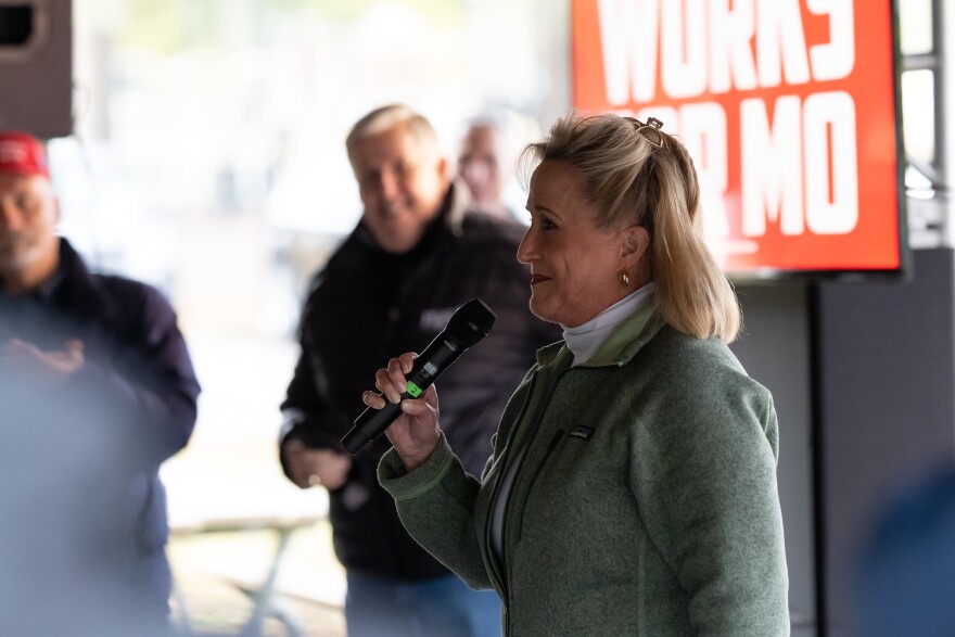 Missouri Congresswoman Ann Wagner endorses fellow Republican Mike Parson for governor on Tuesday, Oct. 27, 2020, at Arnold City Park in Arnold. Wagner faces Democrat Jill Schupp in the 2nd Congressional District race on Election Day. 