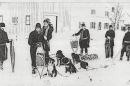 George E. Bernier and other sled-dog mailmen in Michigan’s Upper Peninsula in the 1870s. (courtesy: Jeff Annatoyn)