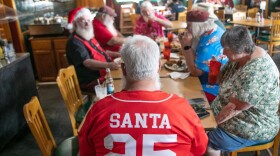 Members of the Michigan Association of Professional Santas meet for their monthly lunch at Rico’s on Tuesday in Grawn.